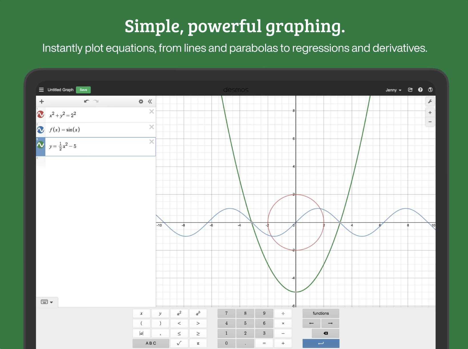 Desmos Graphing Calculator Ipad Screenshot