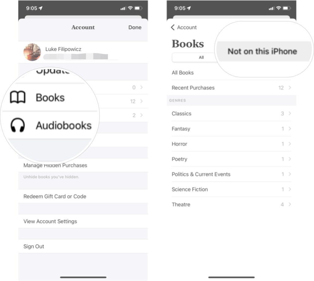 Redownload Books In Books In iOS 15: Tap Books or Audiobooks and then tap not on this iPhone/iPad