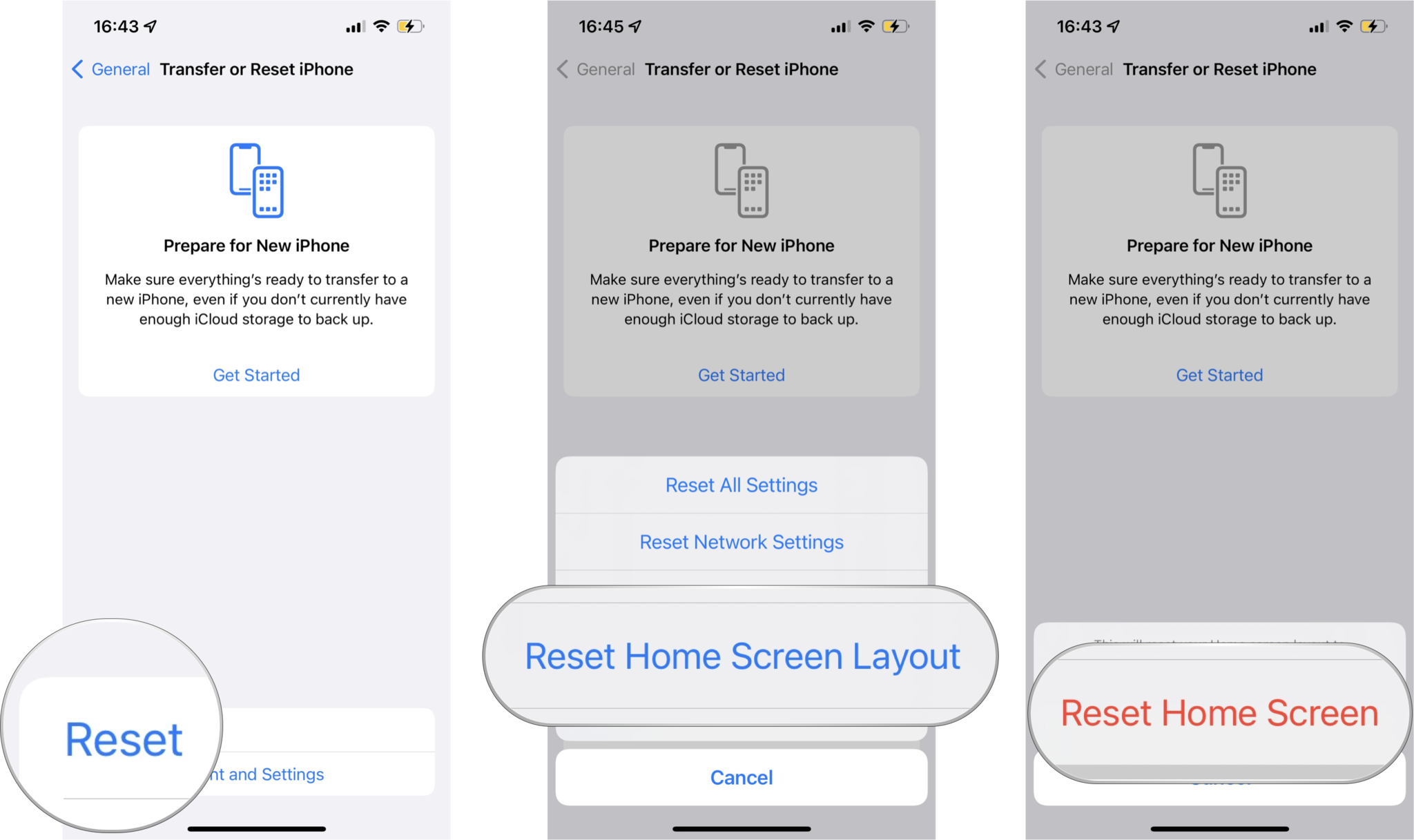 How to restore your Home screen to the default layout: Tap Reset, tap Reset Home Screen Layout, tap Reset Home Screen