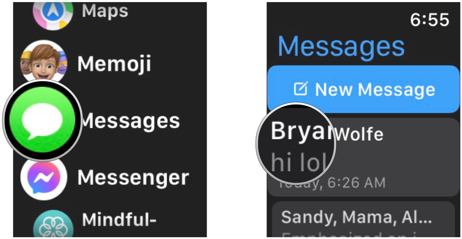 Jump to emoji categories on Apple Watch: Launch Messages, tap conversation