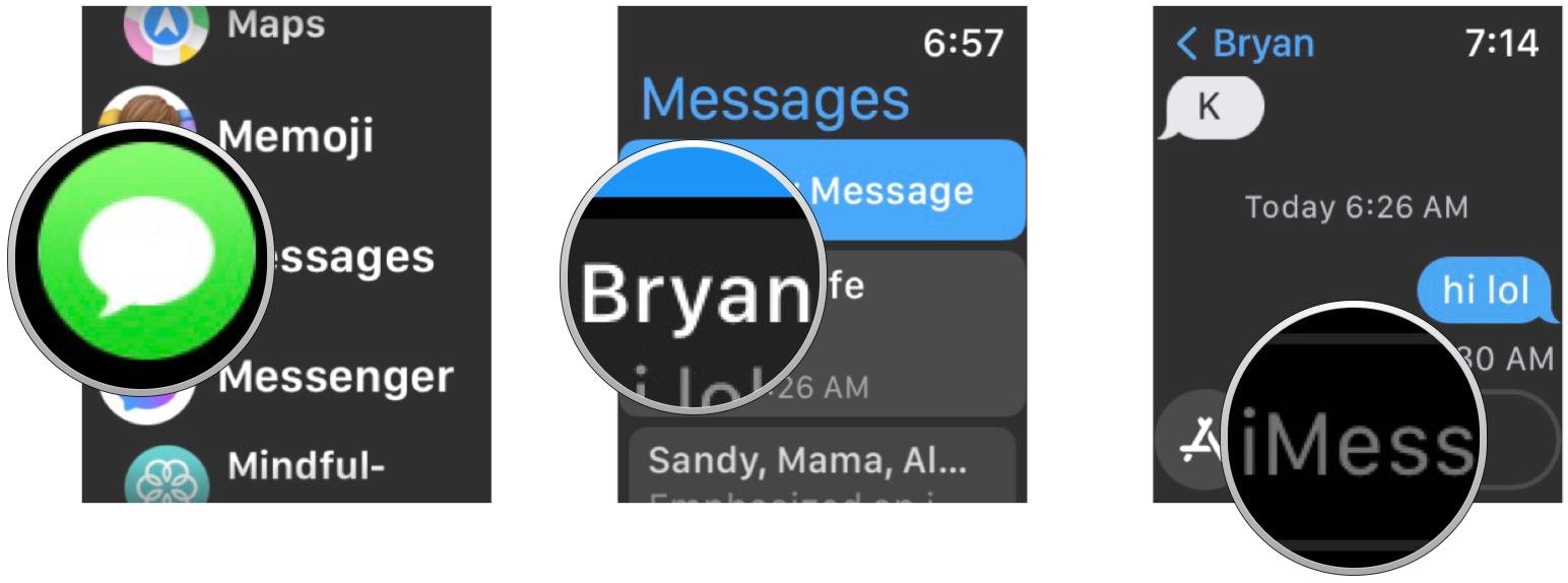 Use Scribble to send emoji on Apple Watch: Open Messages, tap conversation or start a new one, tap message area