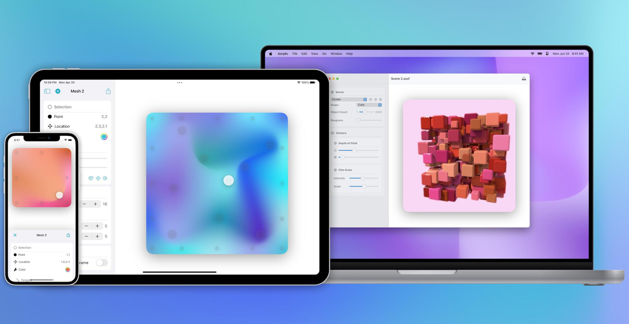 Create stunning new wallpapers with Acrylic for iPhone, iPad, and Mac
