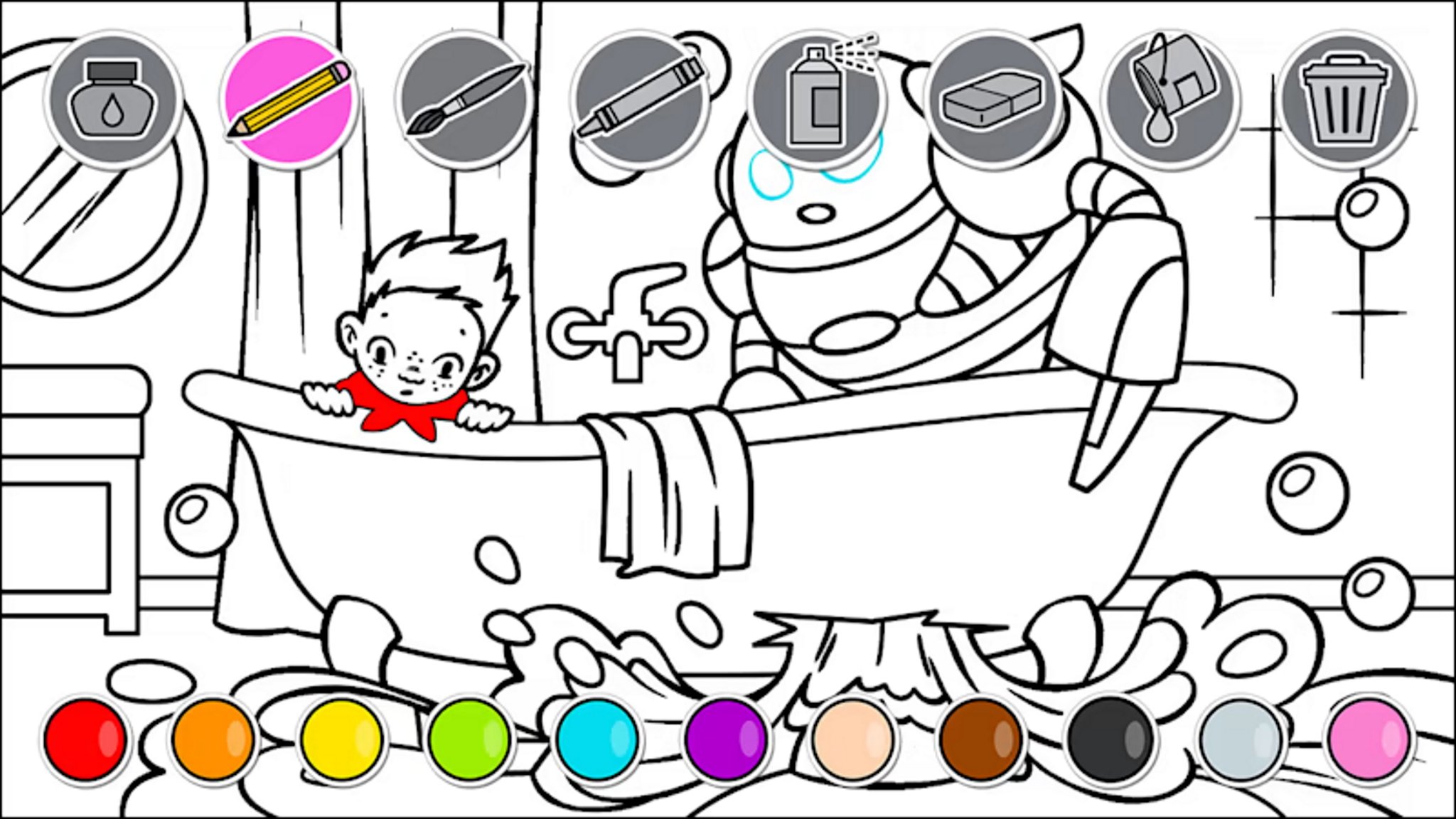 Comic coloring book coloring page switch