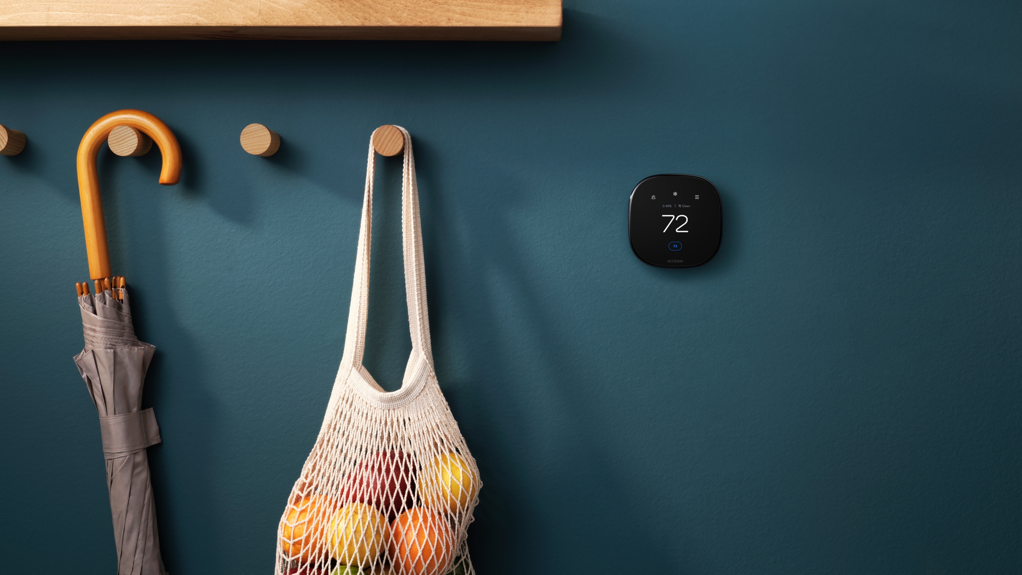 ecobee Smart Thermostat Premium installed on a wall