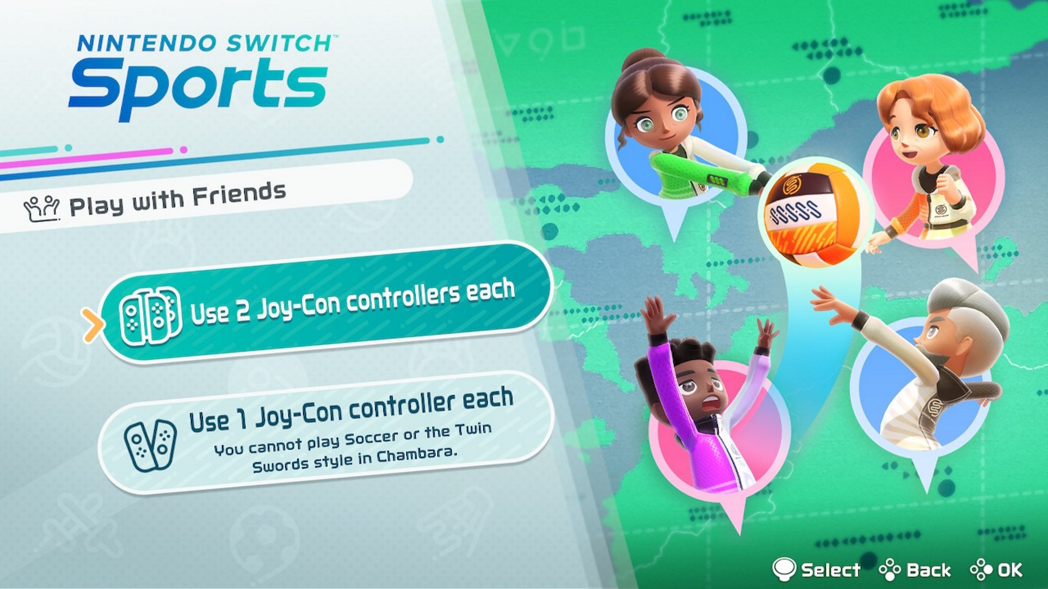 Nintendo Switch Sports Playing With Friends Joy Con Configuration