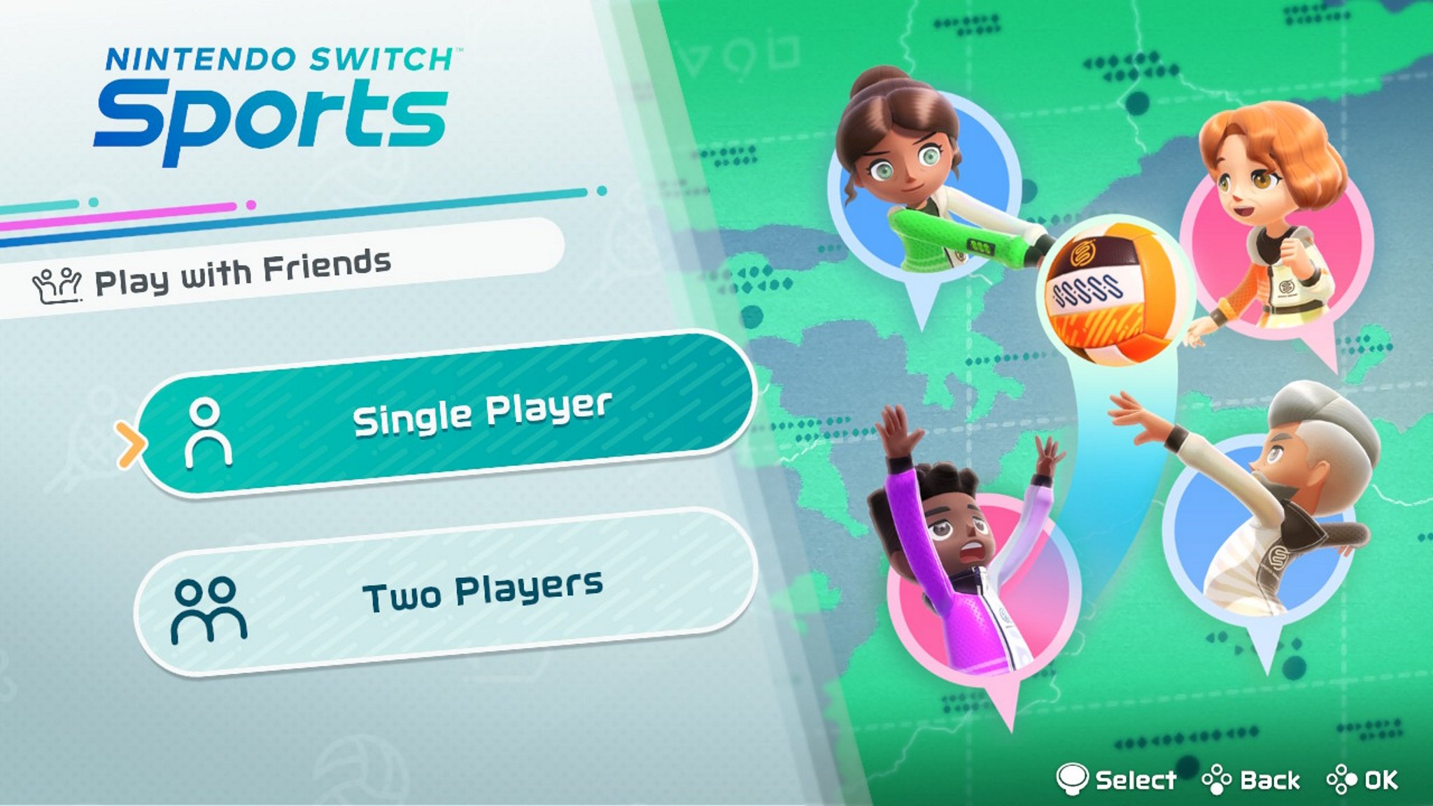Nintendo Switch Sports Playing With Friends Select One Or Two Local Players