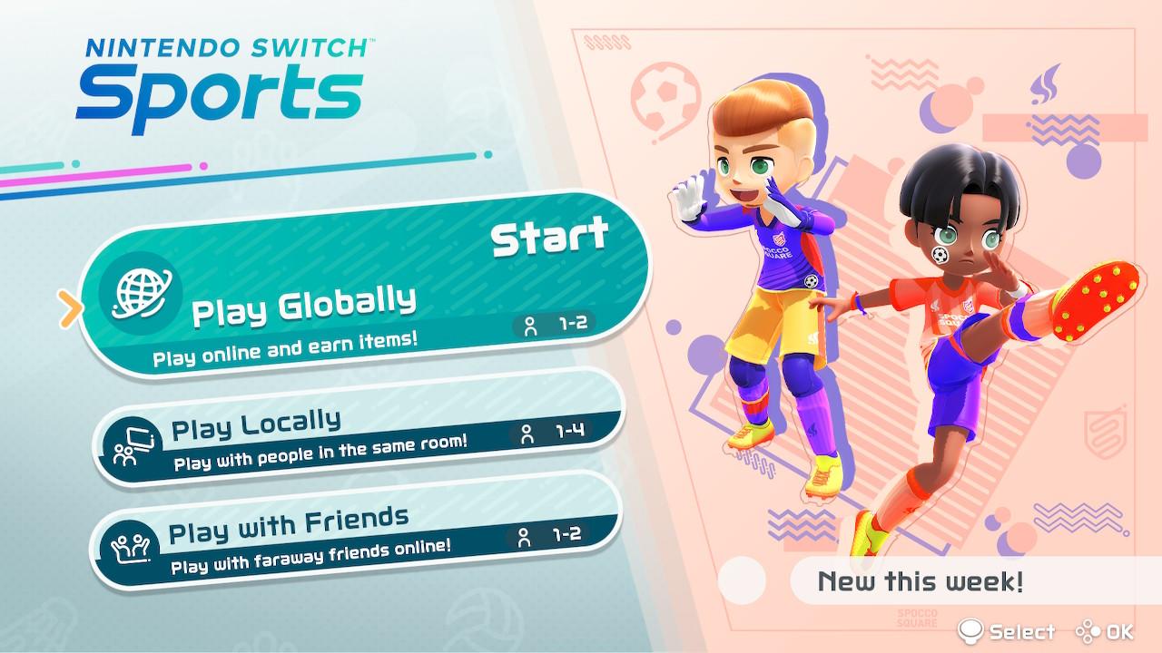 Nintendo Switch Sports Title Screen Soccer Collection