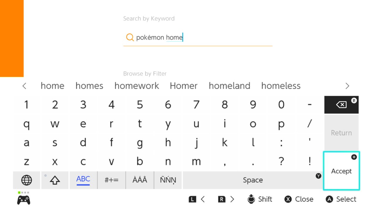 Pokemon Home Search Bar Accept