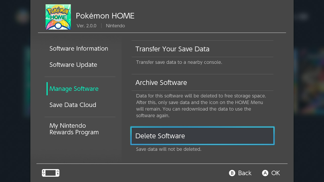 Pokemon Home Uninstall Delete Software