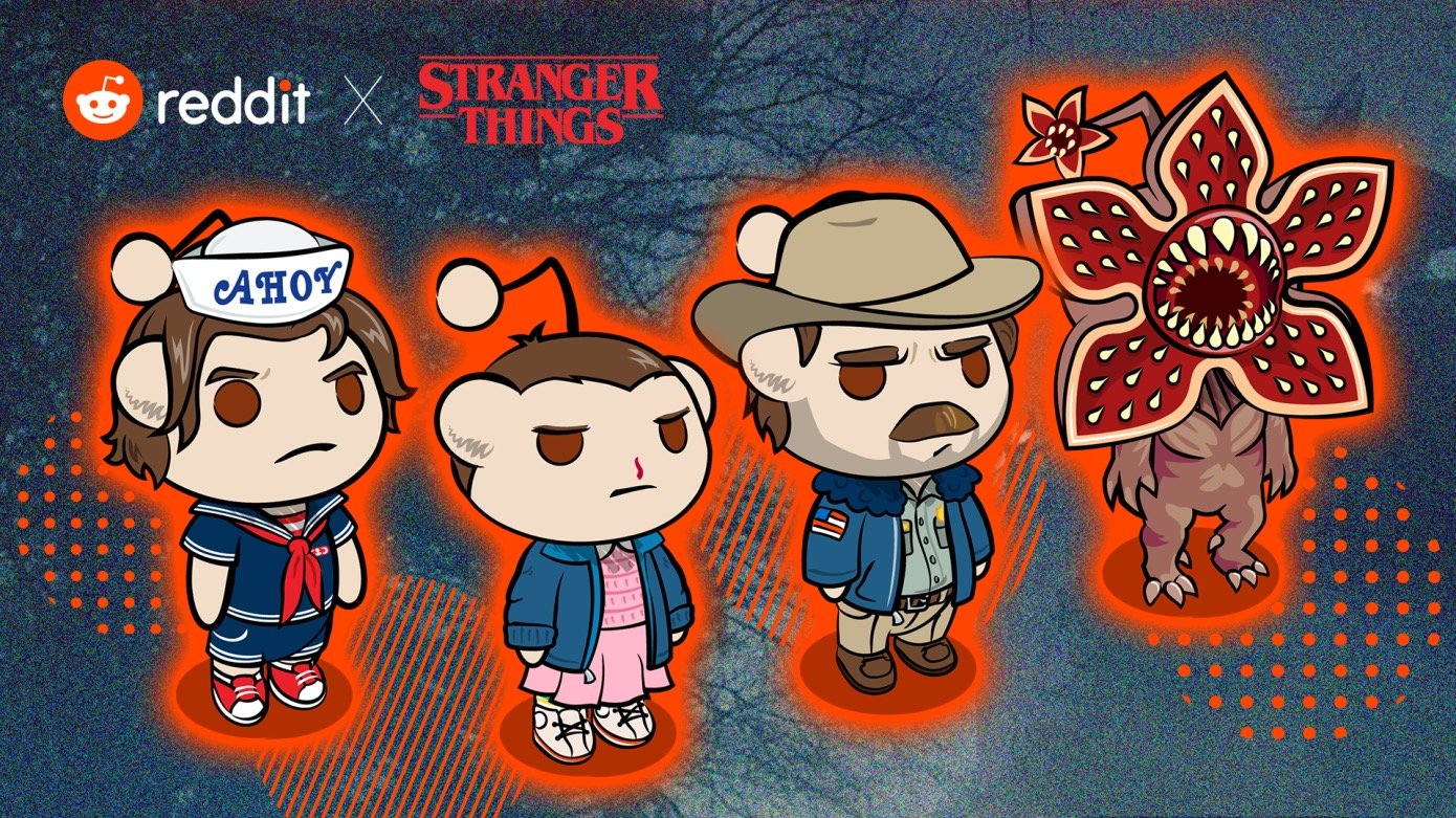 Reddit avatars in the style of stranger things characters