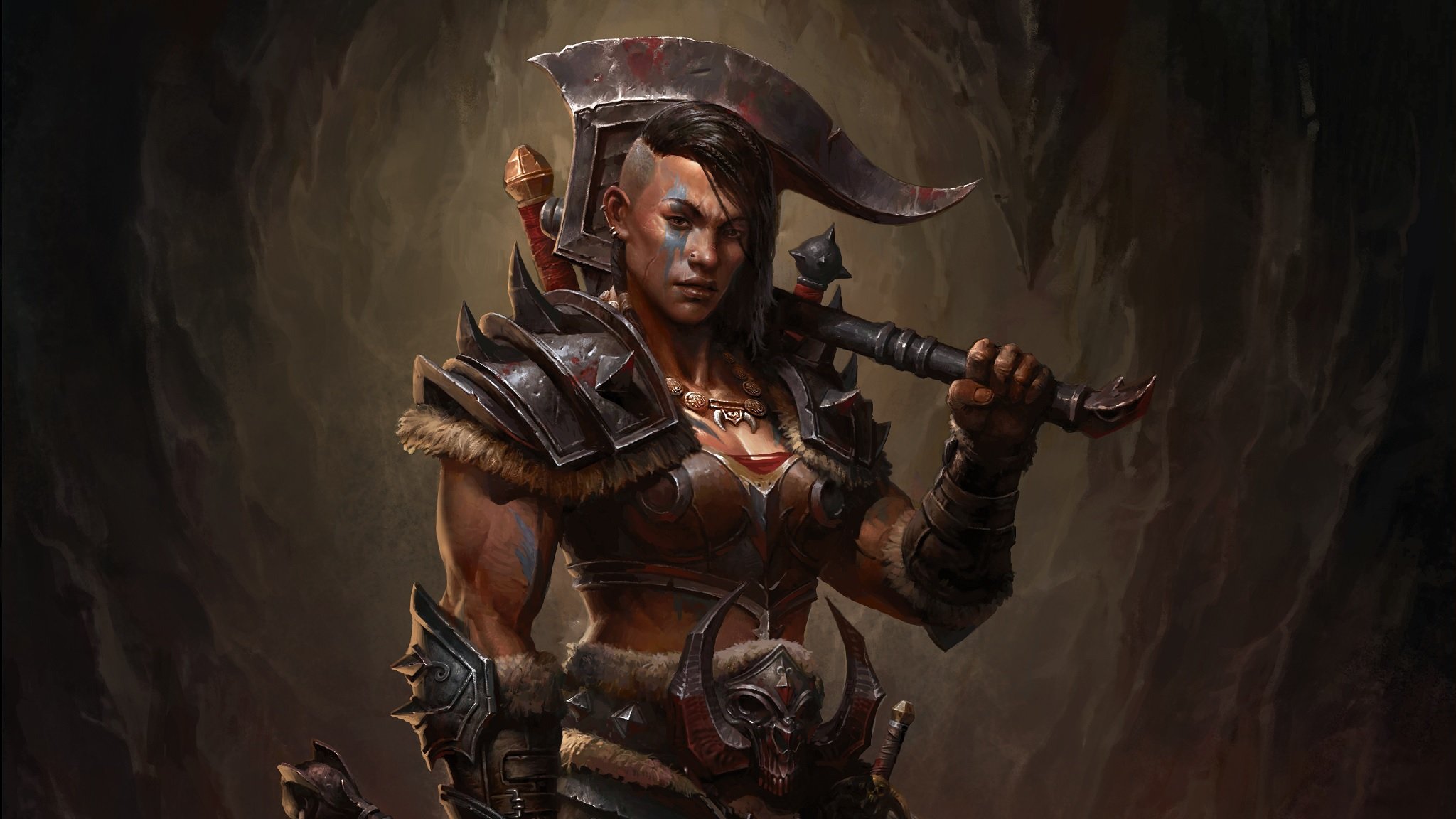 Diablo Immortal Key Art Barbarian Woman