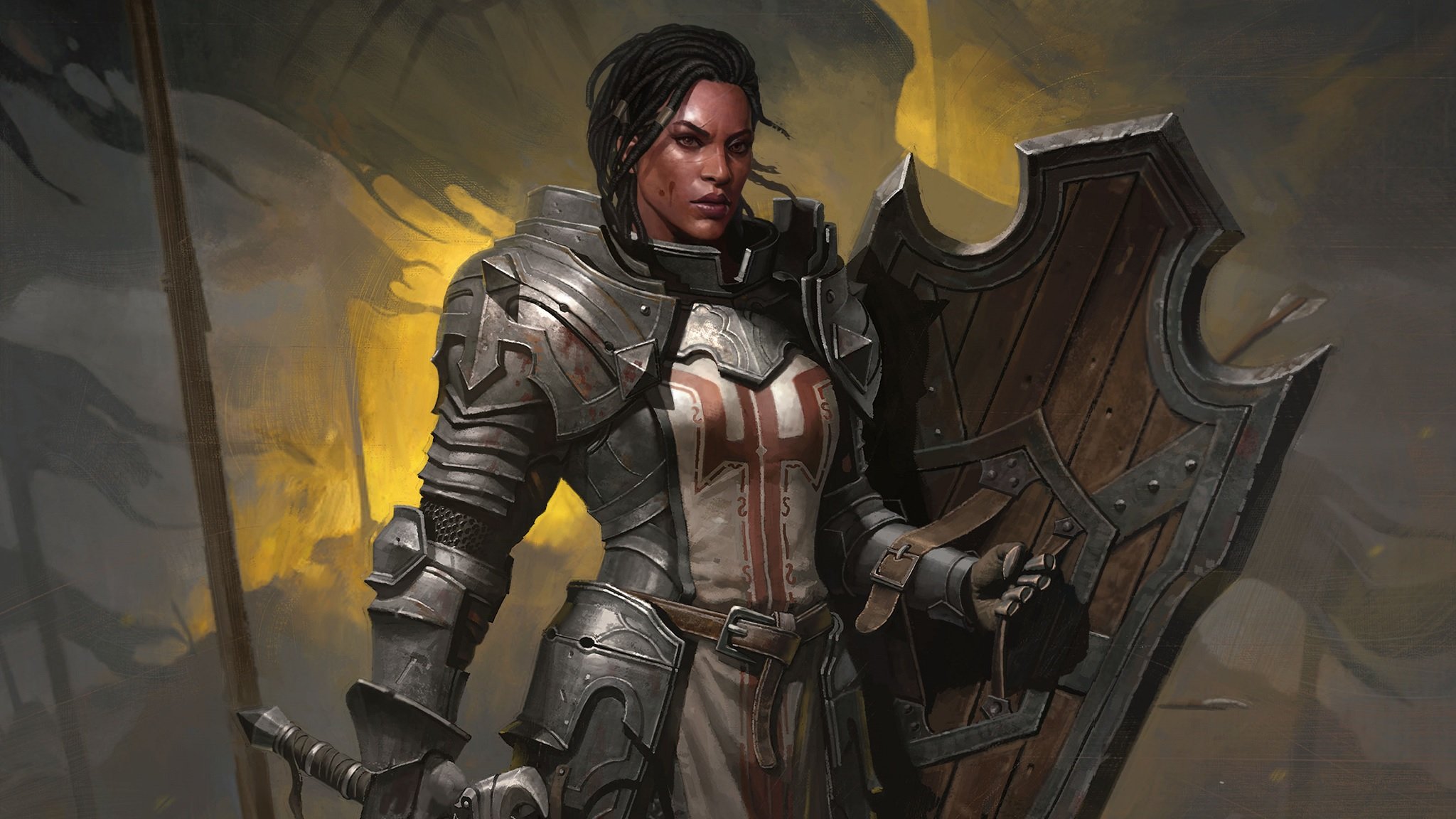 Diablo Immortal Key Art Crusader Female