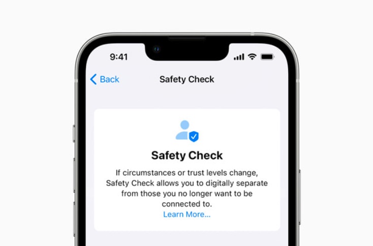 iOS 16 Safety Check Screenshot