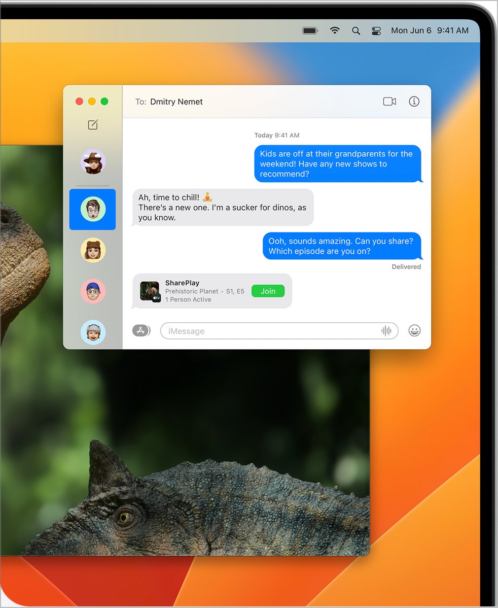 macOS Ventura Messages Shareplay