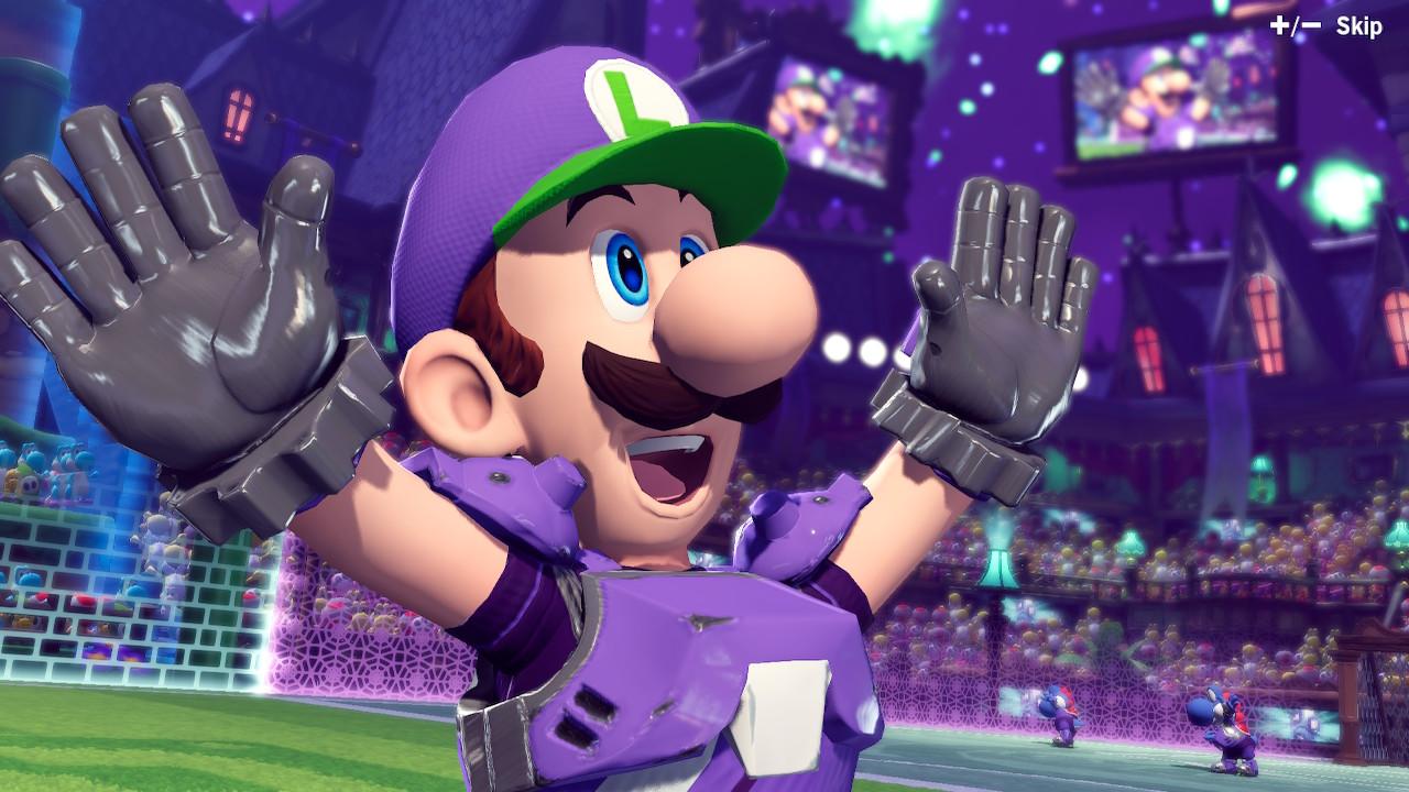Mario Strikers Battle League Luigi Happy