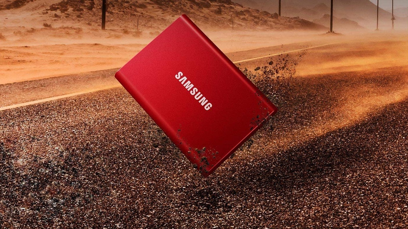 Samsung T7 SSD berwarna Merah