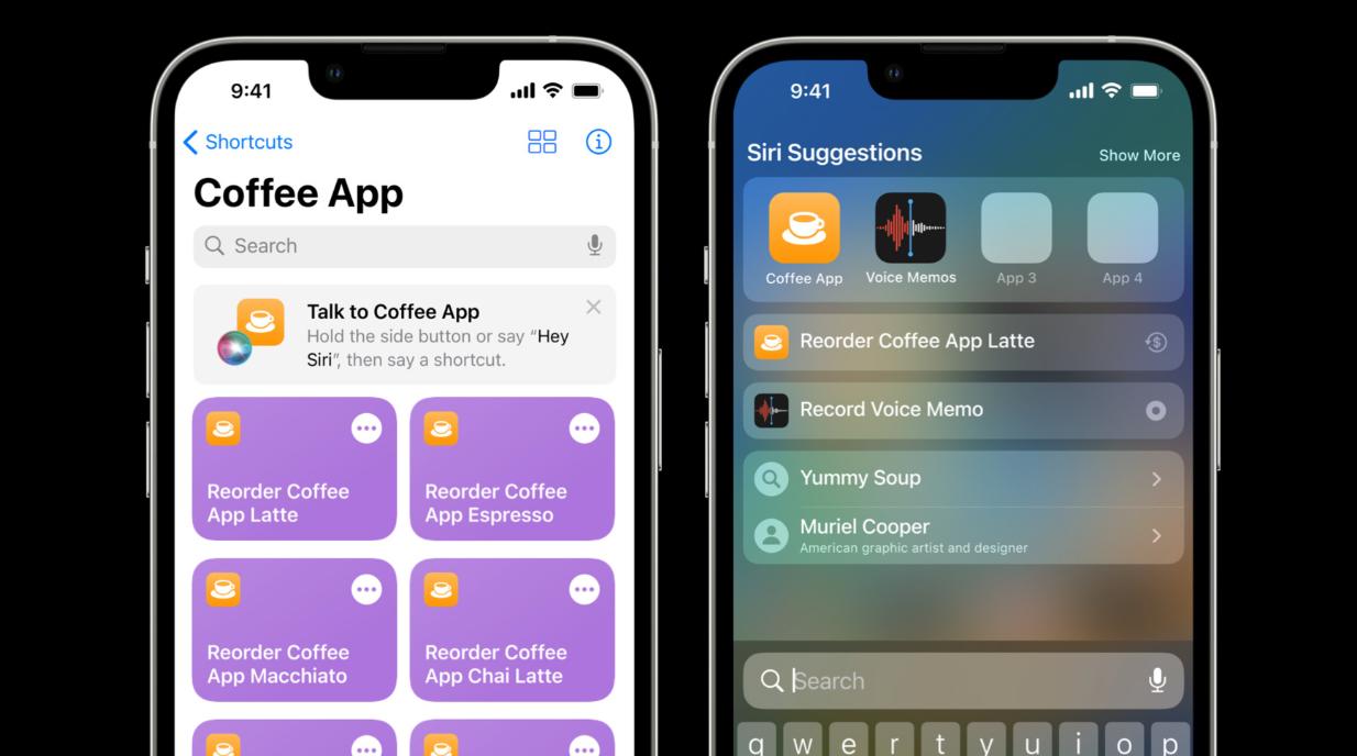 Screenshot of the Apple developer session thumbnail showing the App Shortcuts folders.