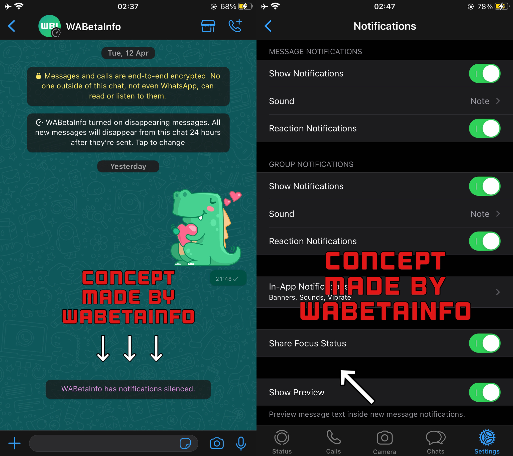 Screenshot showing WhatsApp concept