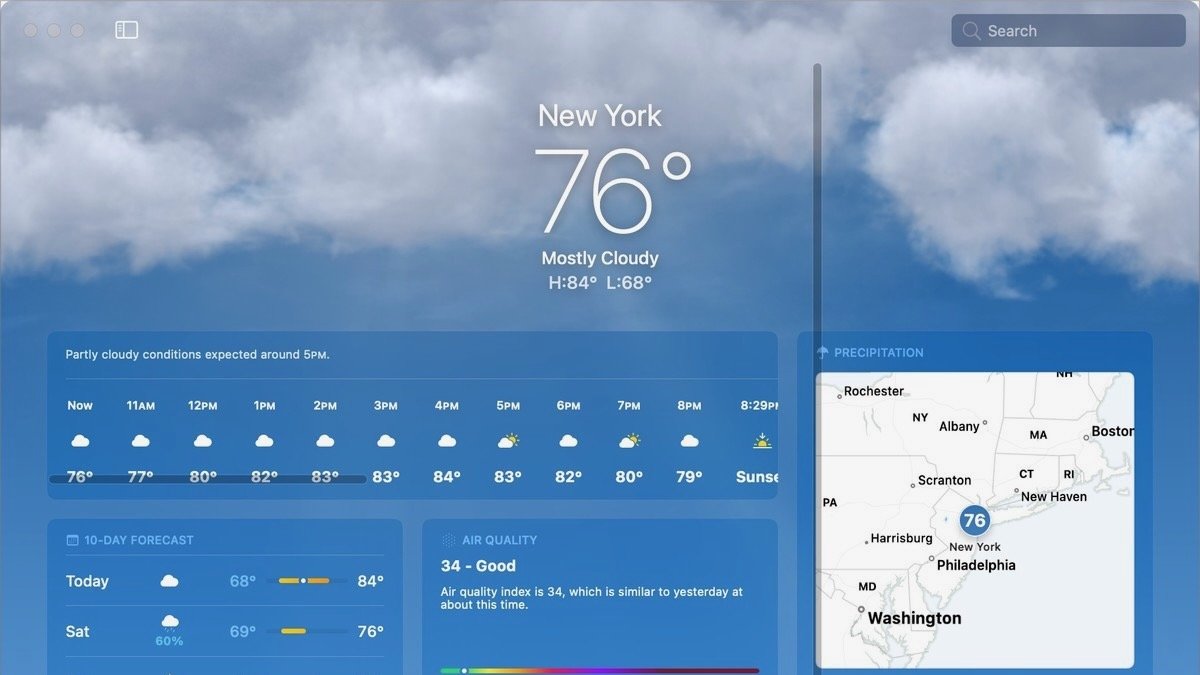macOS 13 Ventura Weather app
