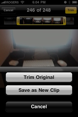 iphone 3.1 Save Trimmed Video As...