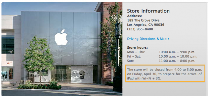 Apple Store Closing for iPad Wi-Fi + 3G
