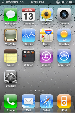 iOS 4 default homescreen