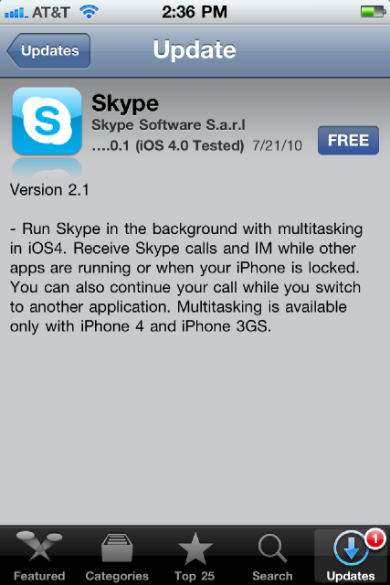 Skype for iPhone now with background VoIP multitasking
