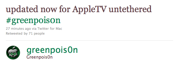 greenpois0n RC 6 jailbreak now available, supports Apple TV untethered