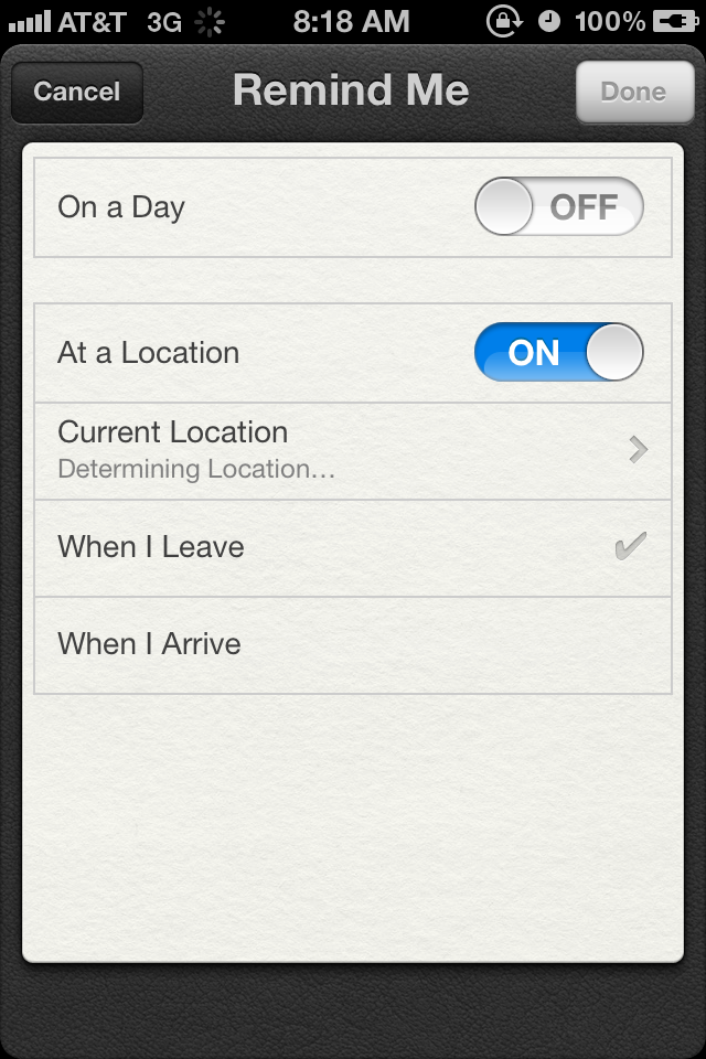Location based Reminders