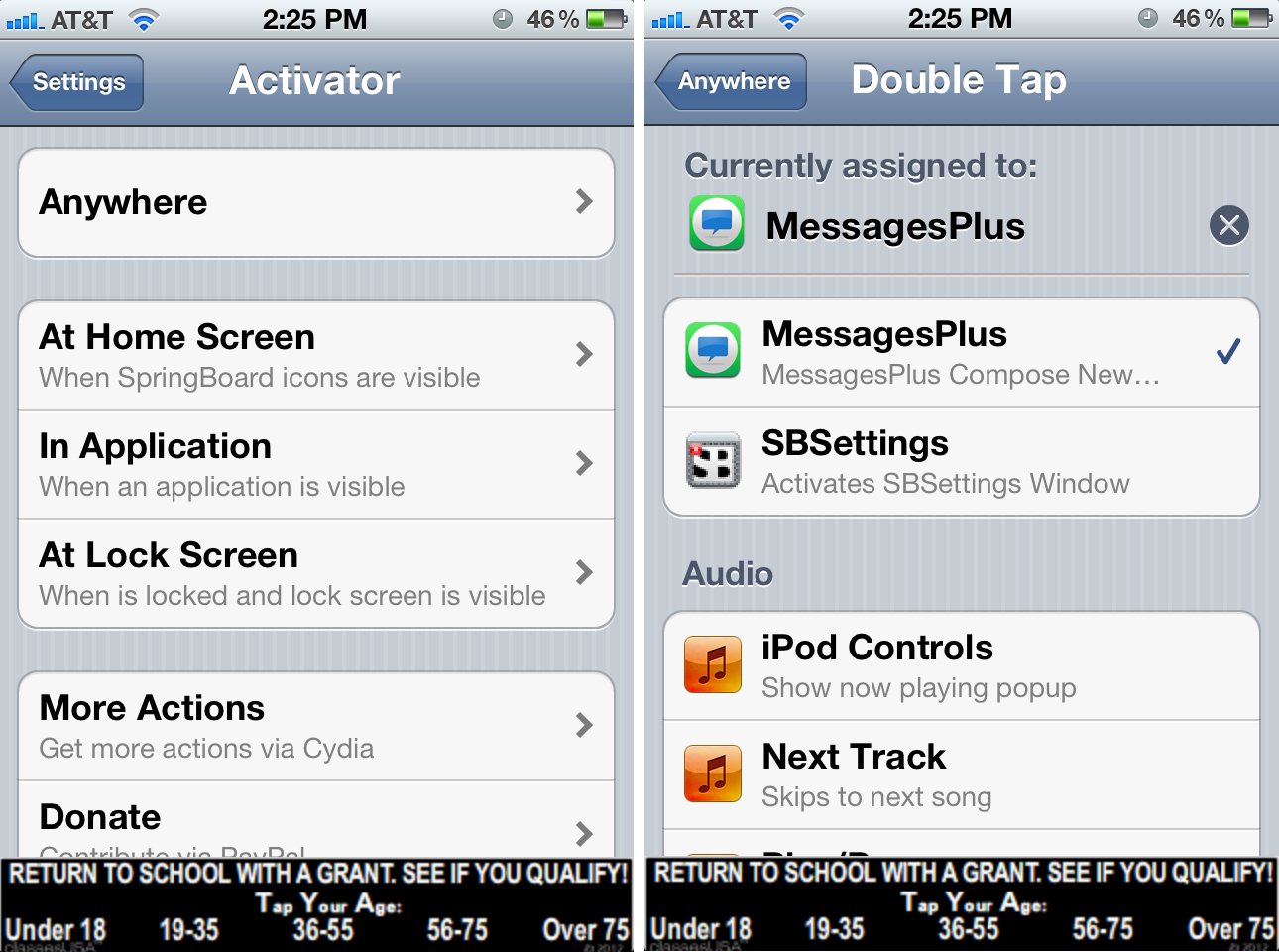 How to set a gesture with Activator