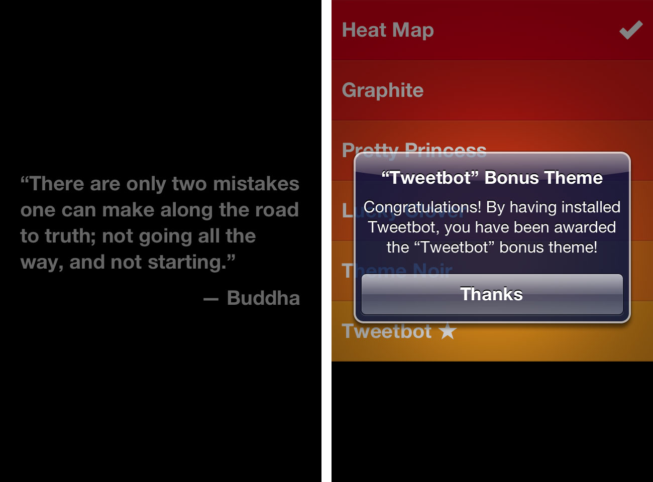 Thoughtful touches abound in Clear, including quotes to fill empty spaces, and bonus themes triggered by other apps