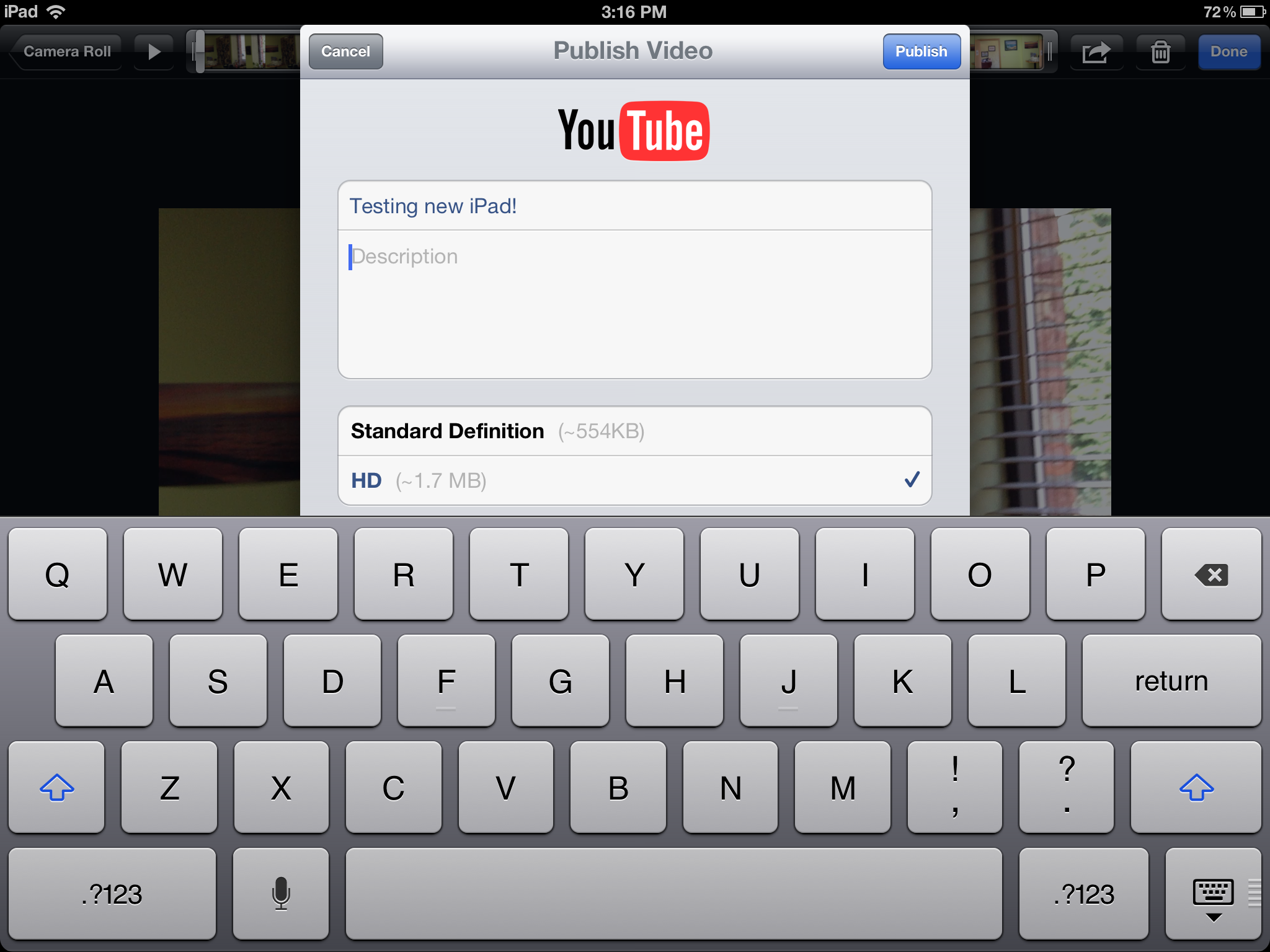 How to fill out YouTube info on your new iPad