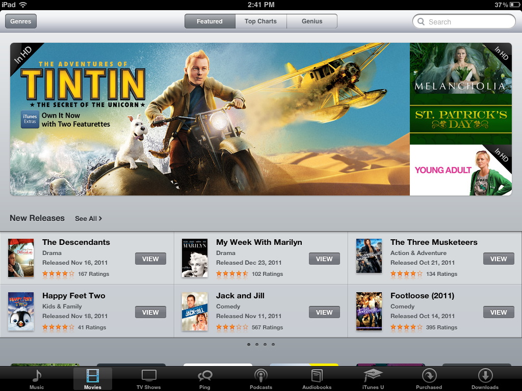 Как просматривать и загружать фильмы iTunes на свой iPad