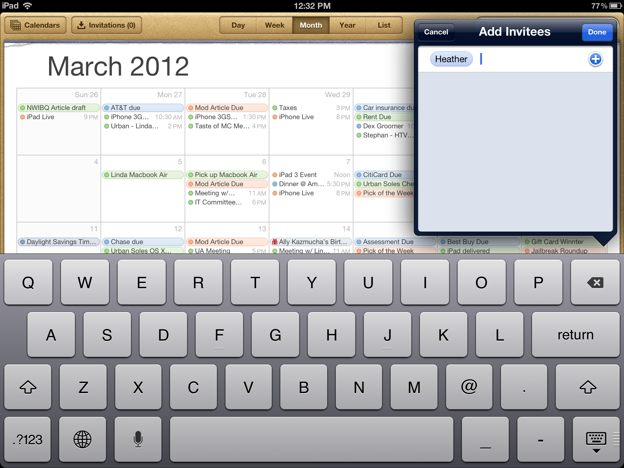 How to add an invitee to your event on your new iPad