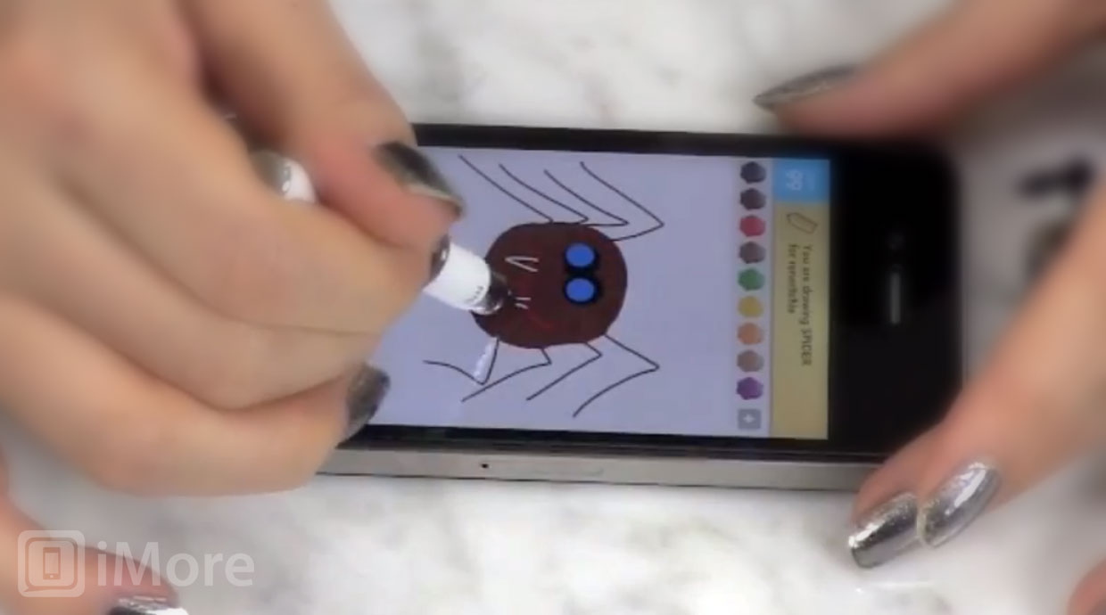 With a stylus, you hand doesn't block the screen and you have much better control for games like Draw Something