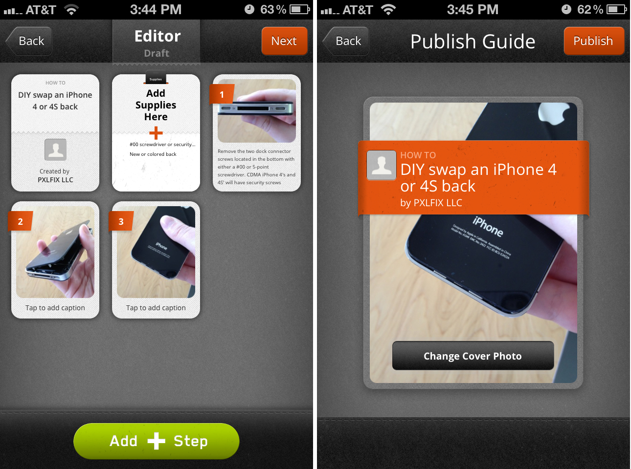Create and publish a guide with Snapguide for iPhone