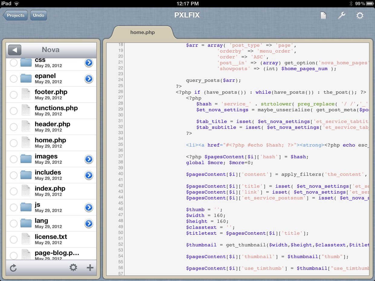 Gusto for iPad main editor window