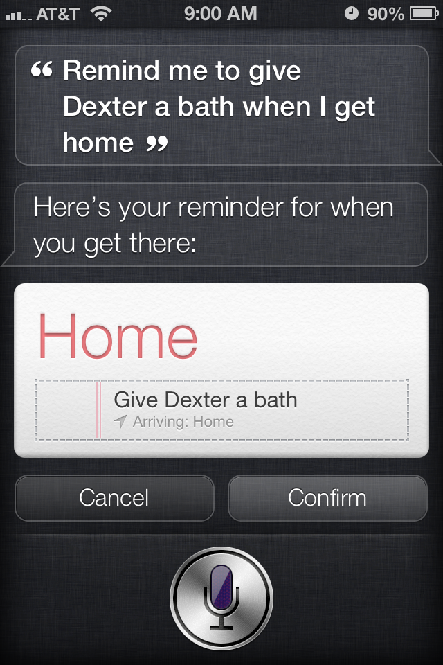 Create basic location-based reminder with Siri