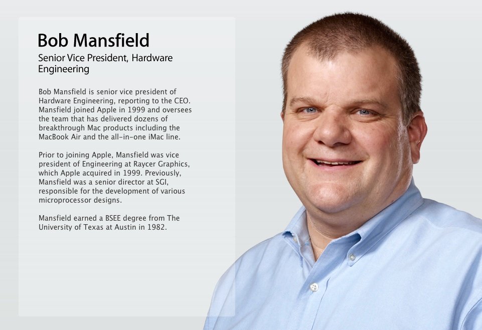 Apple SVP of Hardware, Bob Mansfield, to retire. Dan Riccio to take his place.