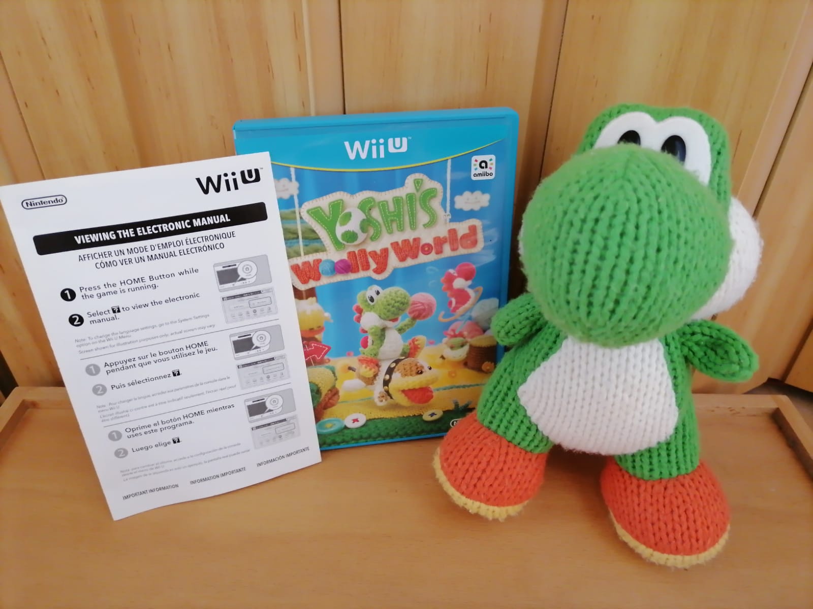 Nintendo Wii U Yoshi Woolly World Manual Mega Yarn Amiibo