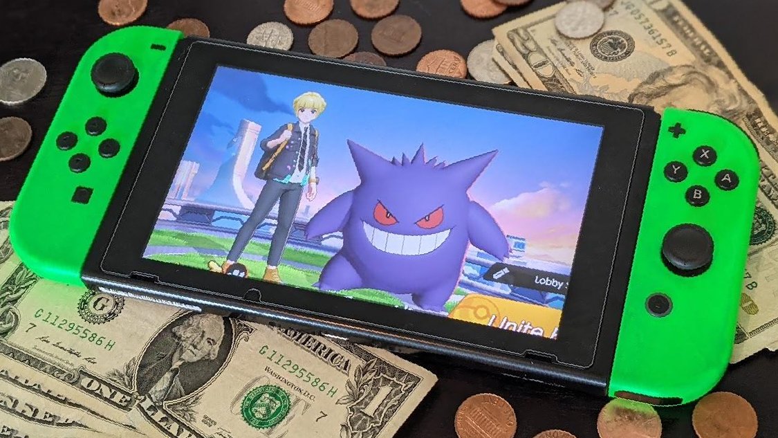 Nintendo Switch Pokemon Unite With Money Turned
