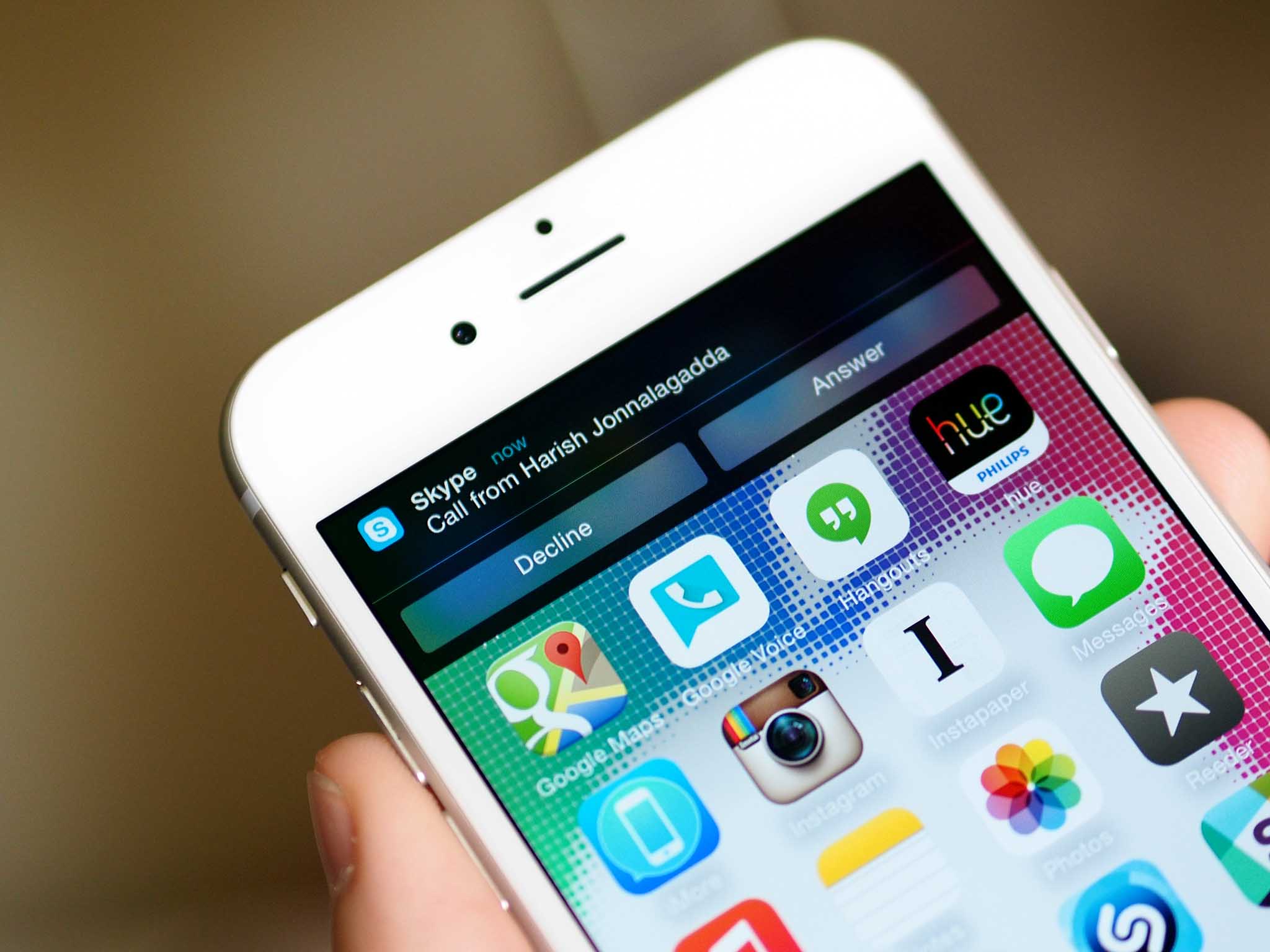 Skype for iPhone lets you choose how to answer right from the notification
