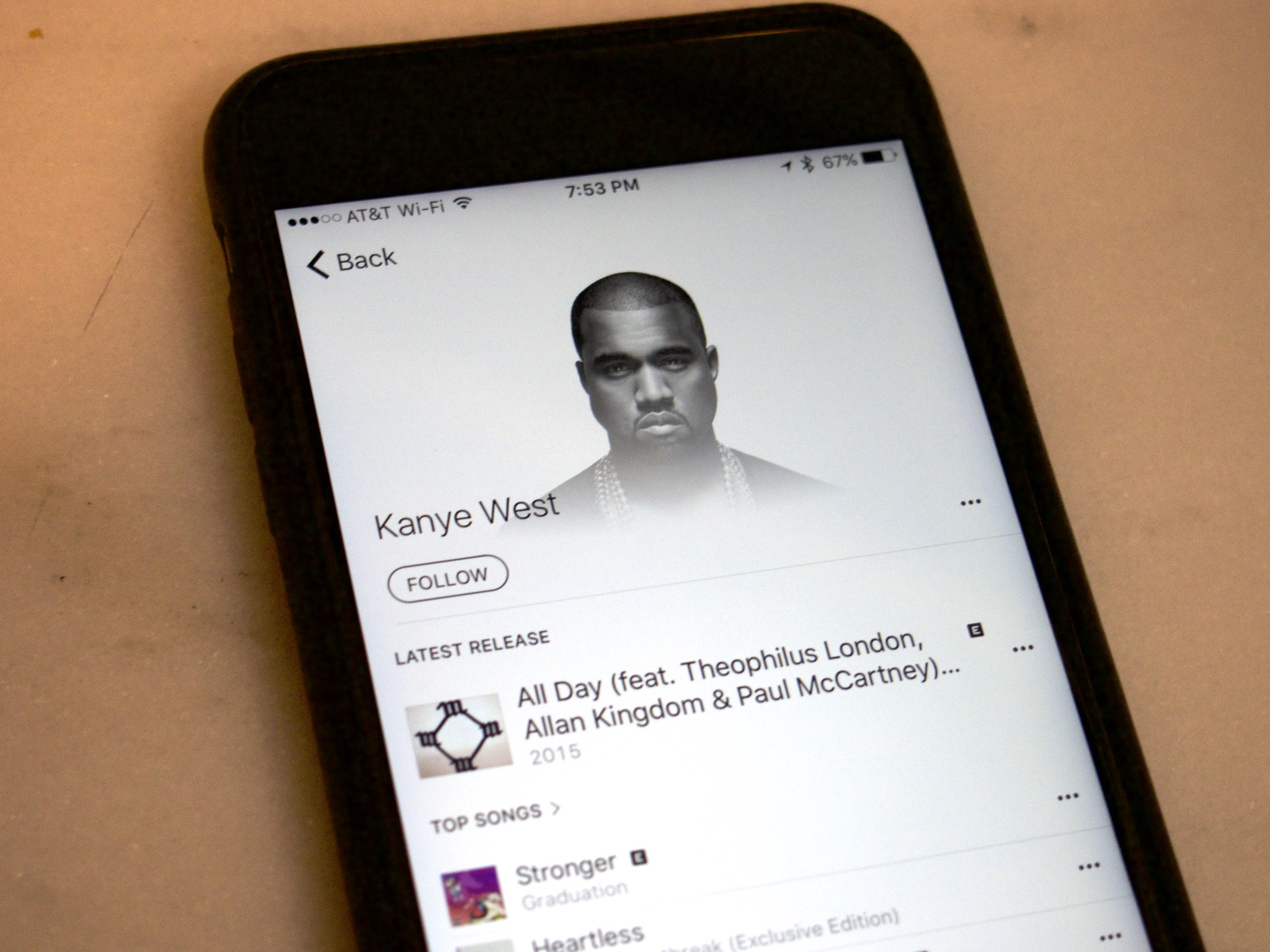 Kanye West says latest album will &#39;never never be on Apple&#39;