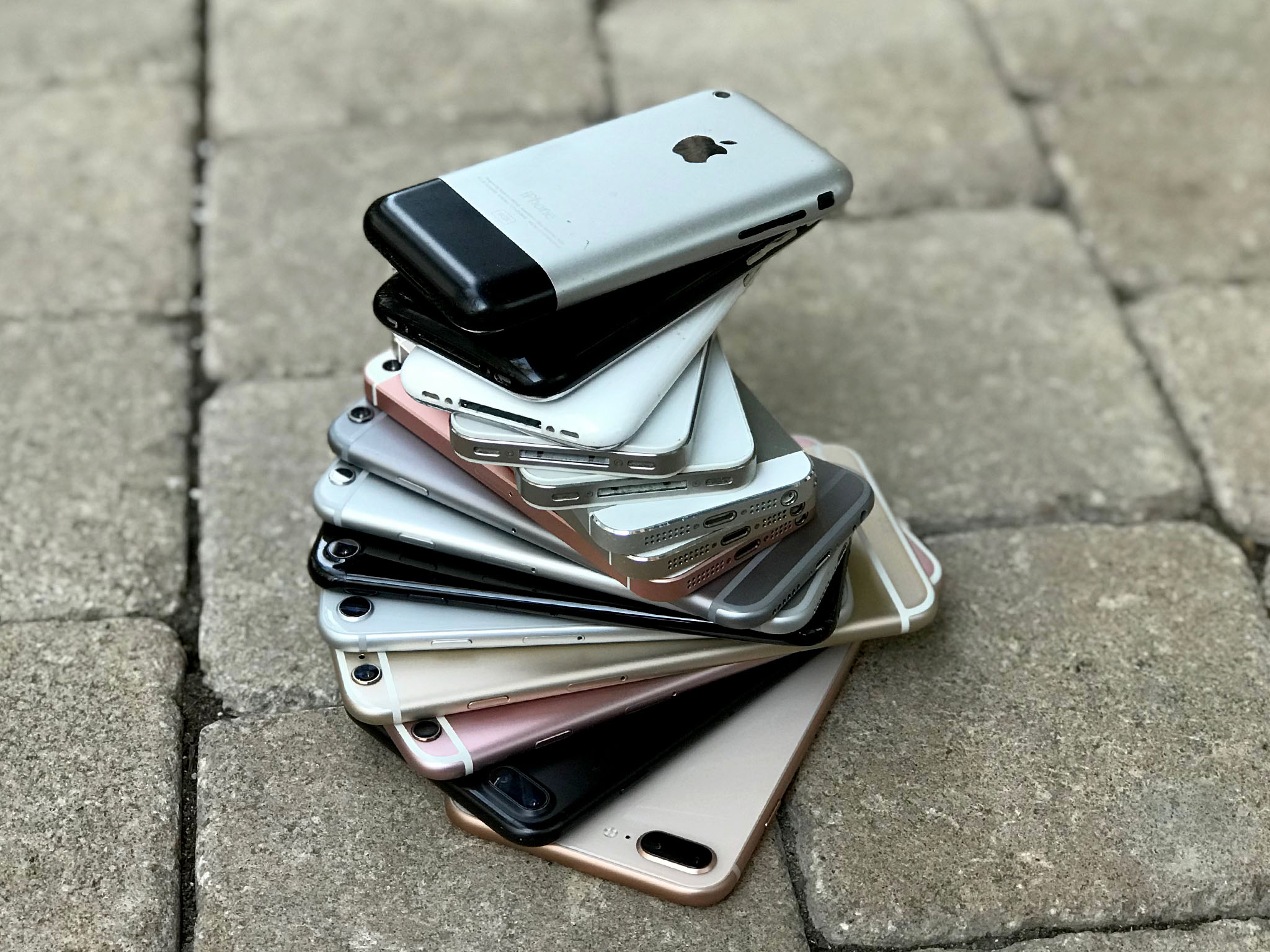 Stack of iPhones