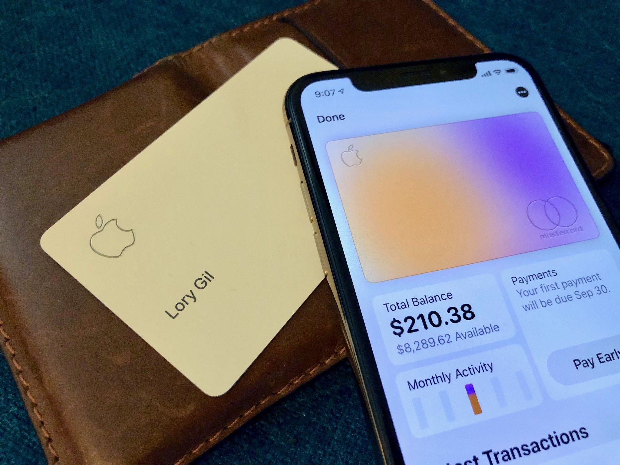 Apple Card on iPhone XS and physical titanium card