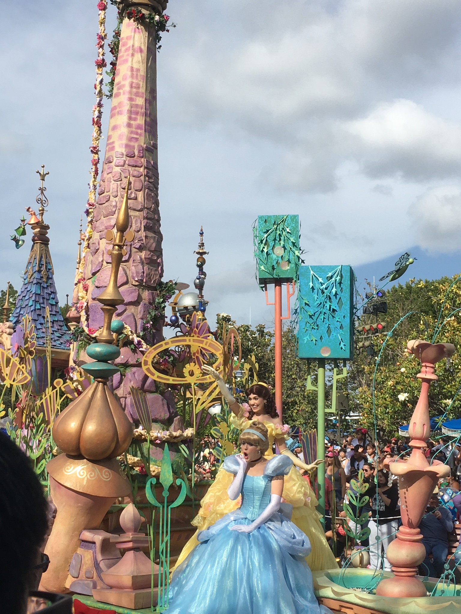 Disney princesses in parade at Disneyland