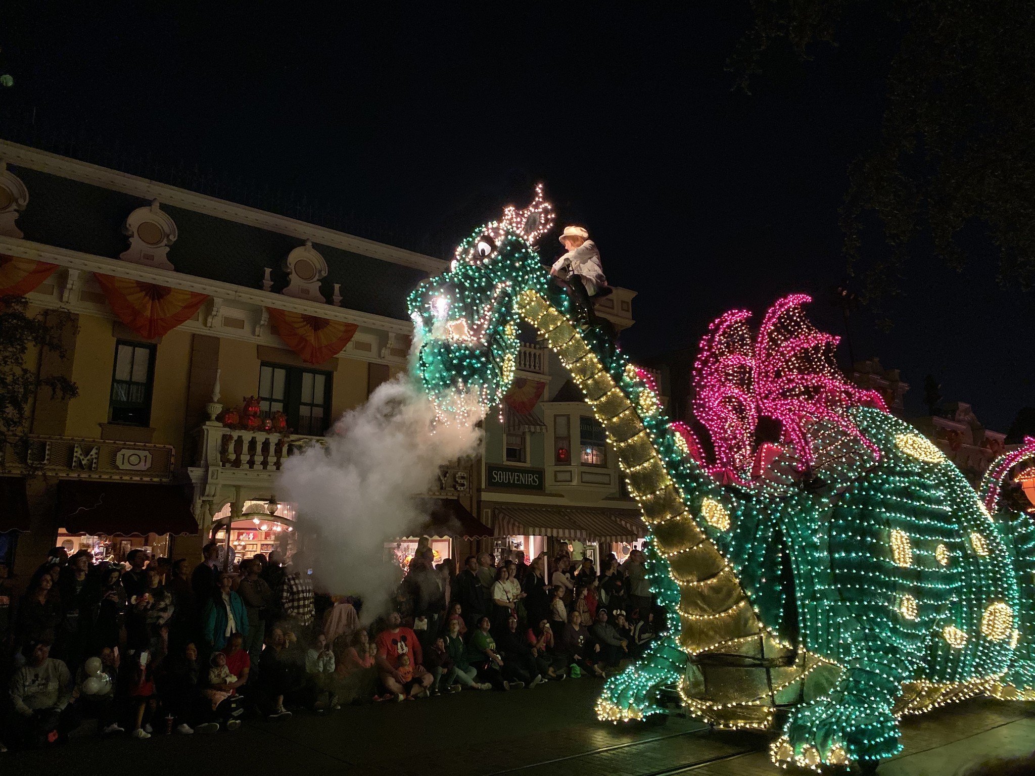 Elliott the Dragon in Main Street Electrical Parade