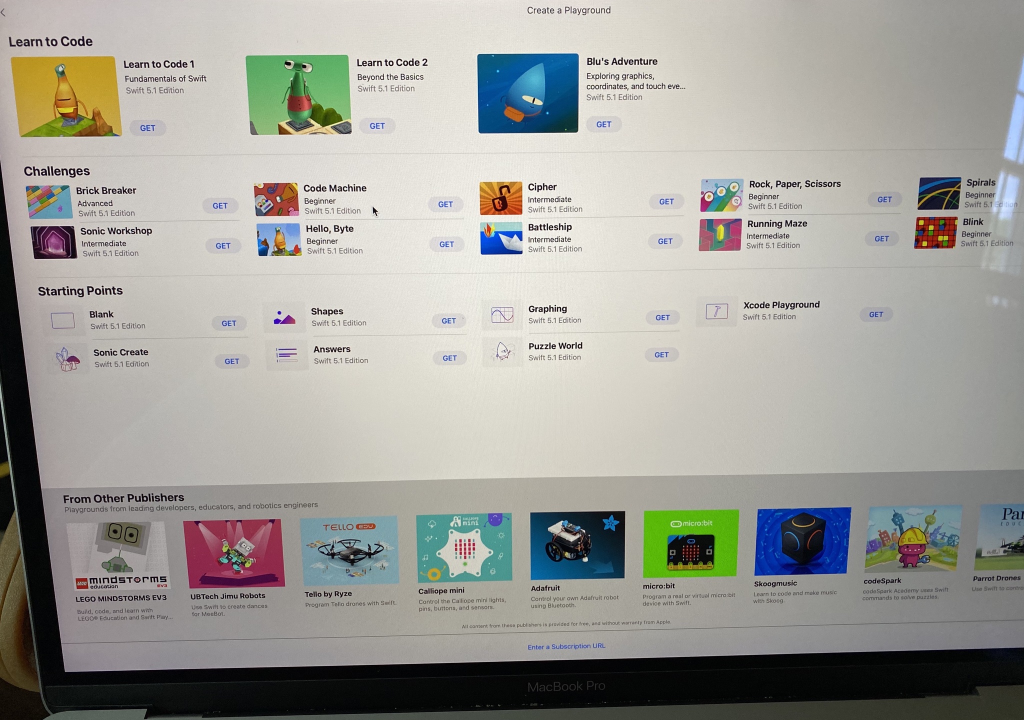 Swift Playgrounds on Mac