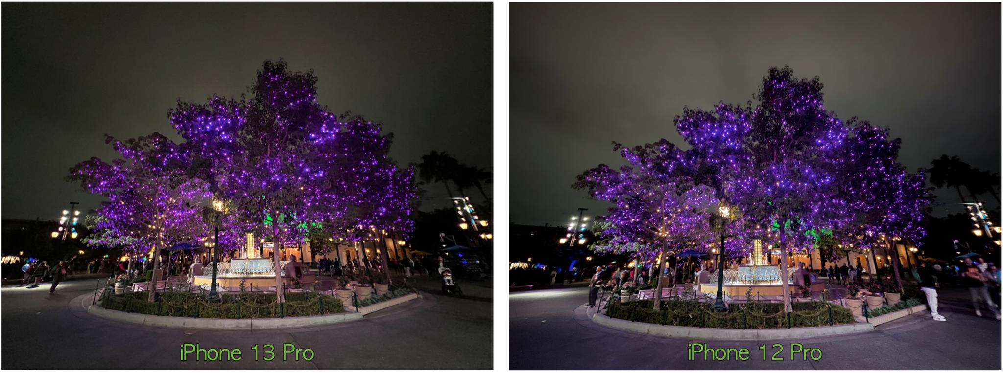 Dca Purple Lights Trees Iphone Comparison