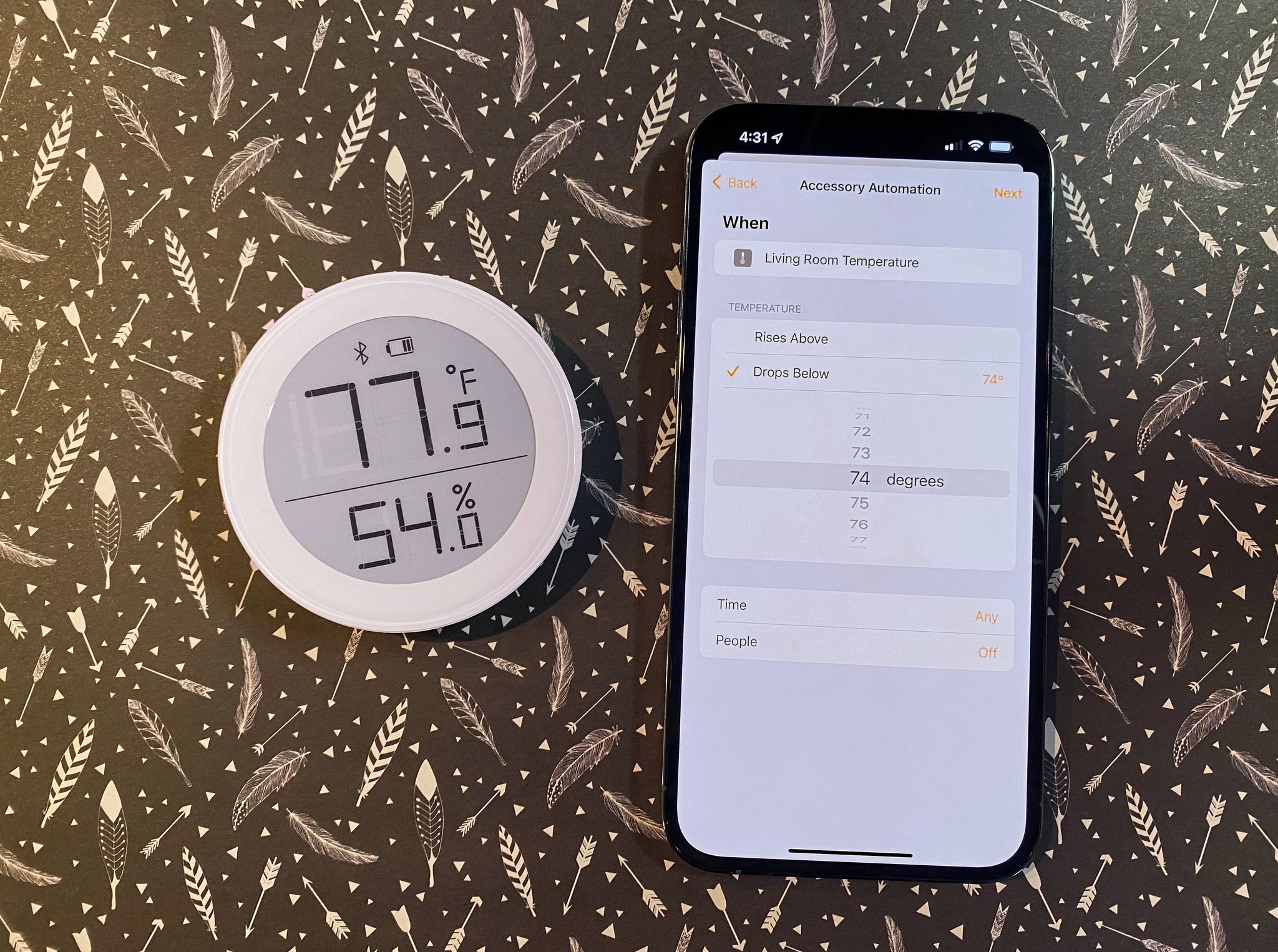 Ios 15 1 Home App Automatisation de la température affichée sur un iPhone